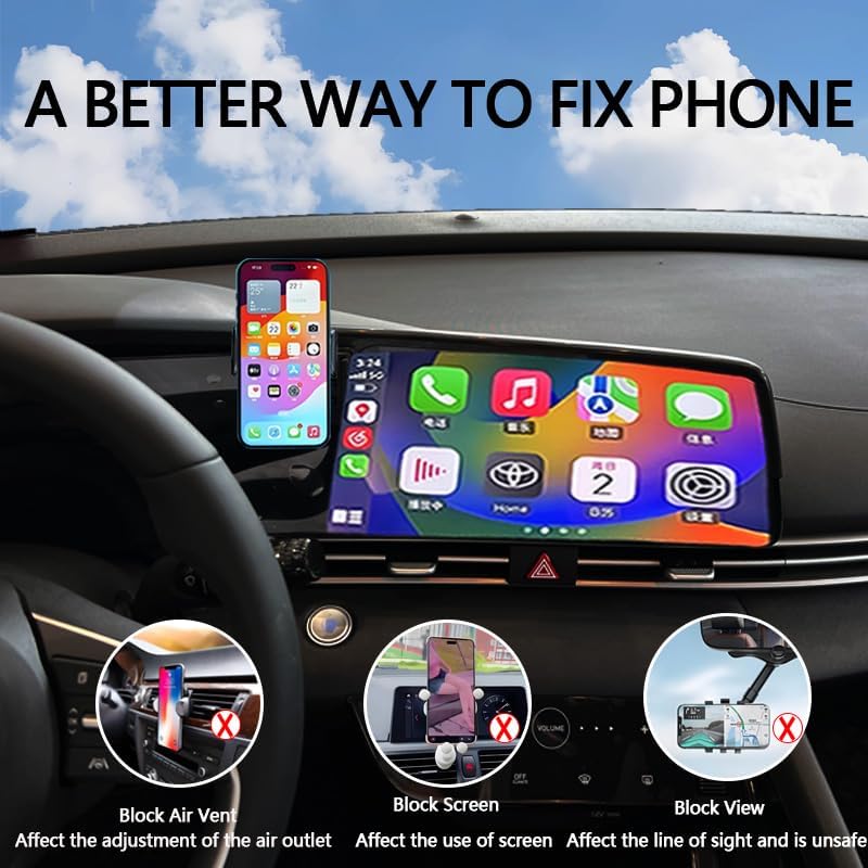 Car Phone Holder for 2021-2025 Elantra Accessories,Phone Mount for Elantra,Hands-Free 360 Degree Rotation Dash Mount Cell Phones Holder