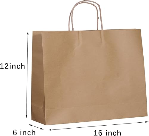 Miniatura 6 de VANHEL Paquete de 50 bolsas de papel kraft negras medianas 8 x 4.75 x 10.5 pulgadas, bolsas de papel Kraft, bolsas de regalo con asas, adecuadas