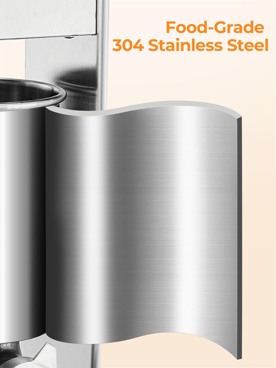 Manual Sausage Stuffer, 7LBS / 3L Sausage Maker, Dual Speeds Control, 304 Stainless Steel Sausage Filler with 5 Stuffing Tubes, for Commercial & Home Use