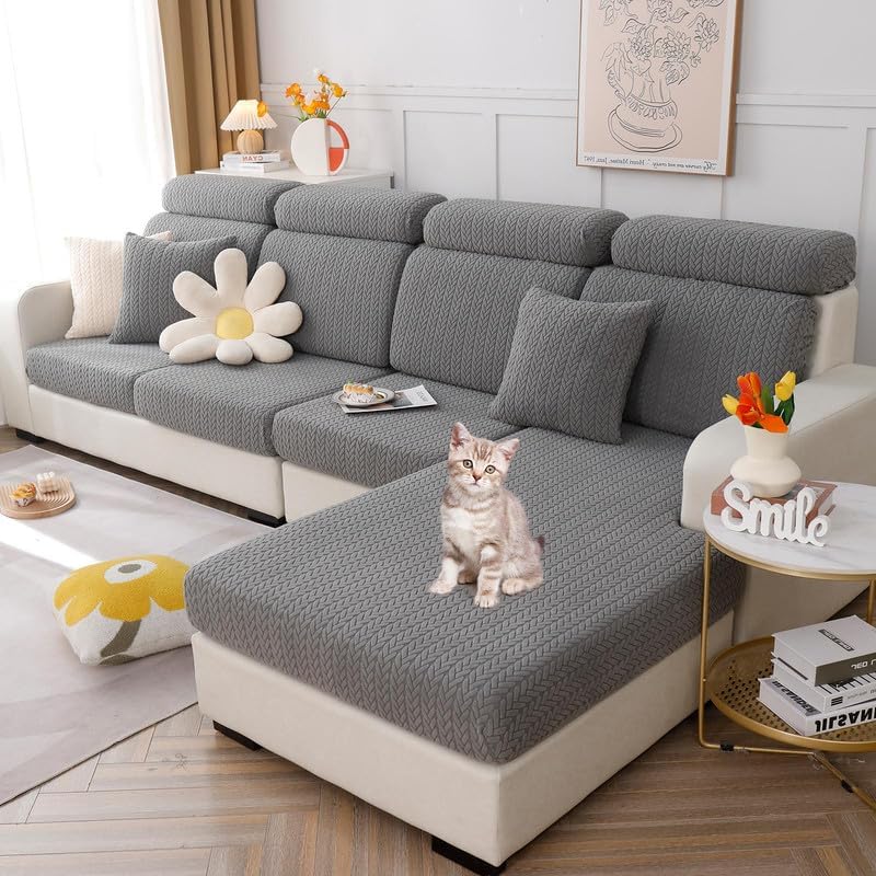 OKYUK Funda universal para sofá, funda de sofá resistente al desgaste, funda de sofá modular en forma de L, funda para diván con cojines separados,