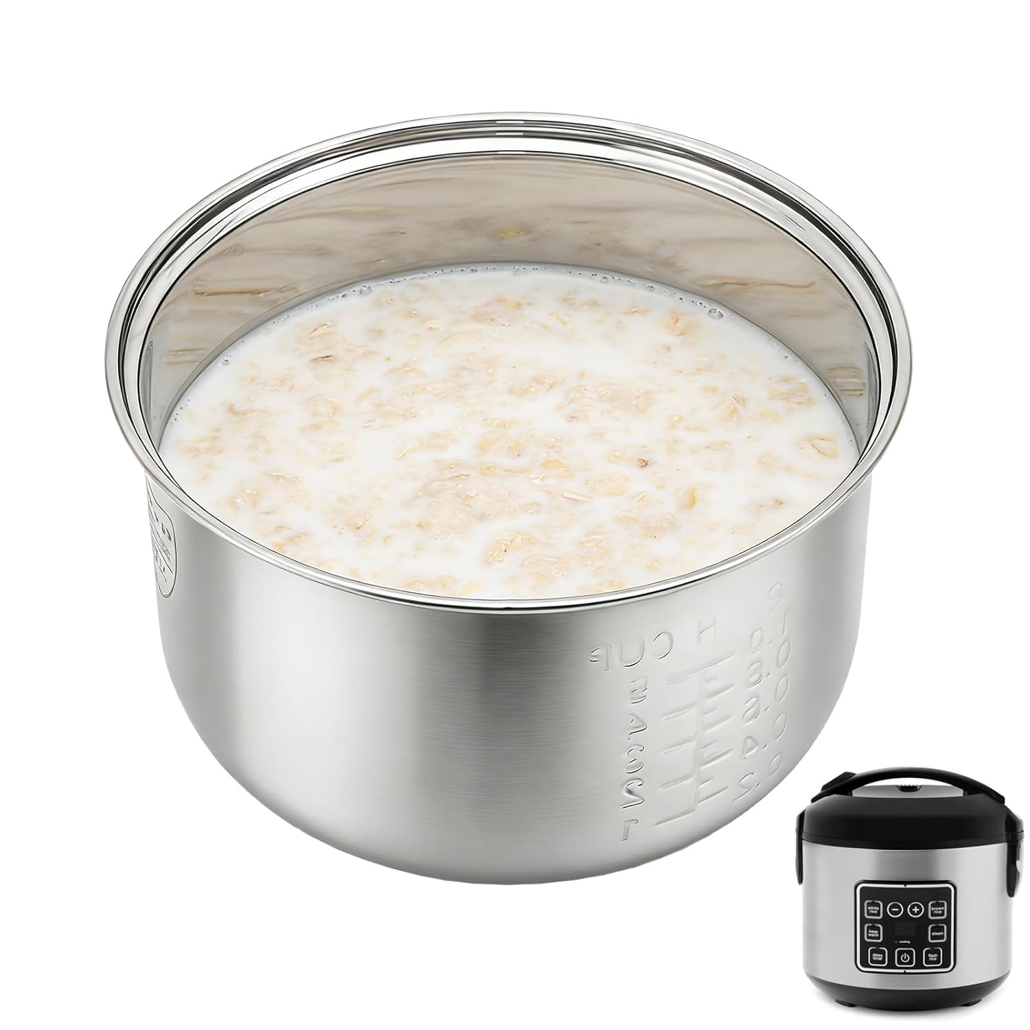 Stainless steel inner pot of rice cooker - compatible with aroma rice cooker replacement pot Only Compatible exclusively