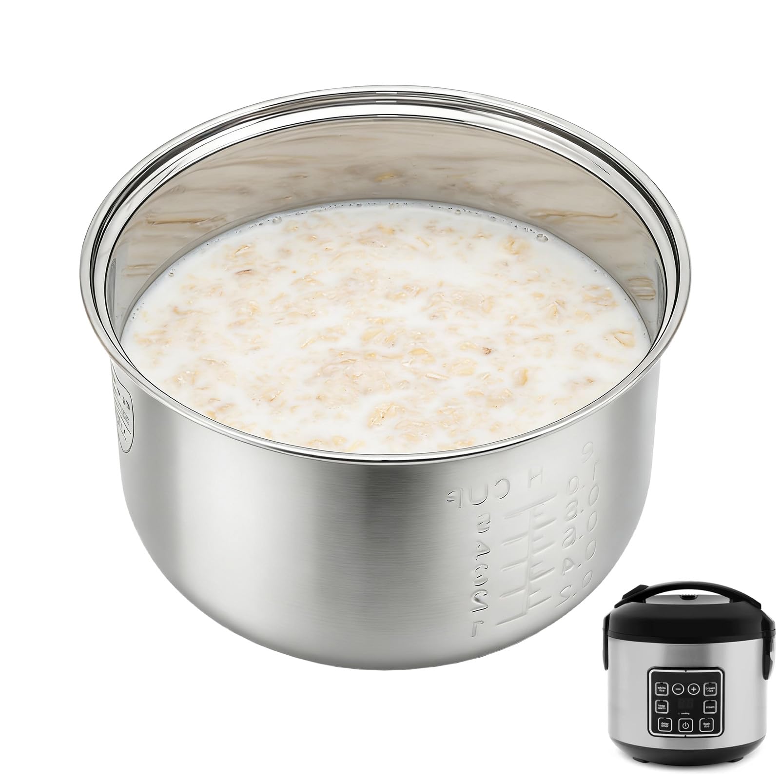 Stainless steel inner pot of rice cooker - compatible with aroma rice cooker replacement pot Only Compatible exclusively