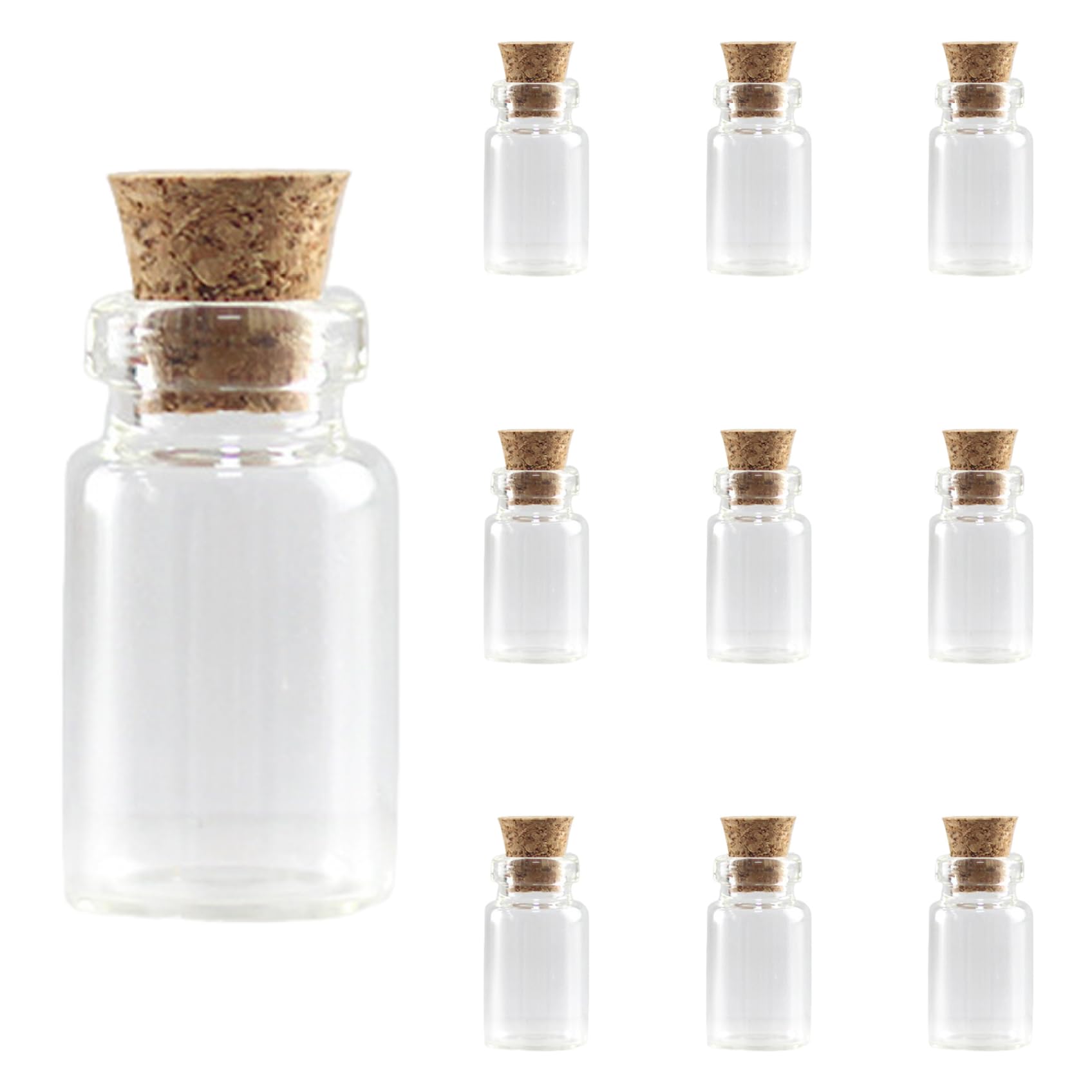 Yeaxxsqy 10Pcs 1:12 Scale Mini Glass Bottles Dollhouse Mini Glass Jars Wishing Doll Bottles with Wooden Cork Miniature Kitchen Accessories for Dollhouse Decor, Miniature