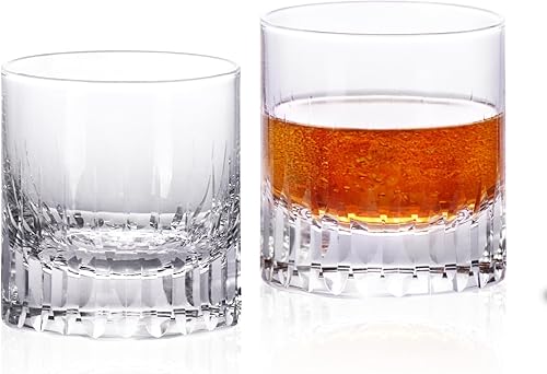 Miniatura 23 de KAMMAK Juego de 2 vasos de whisky, 7.05 onzas, vasos Old Fashioned para whisky escocés, cócteles, ron, vodka en bar y regalos de fiesta para