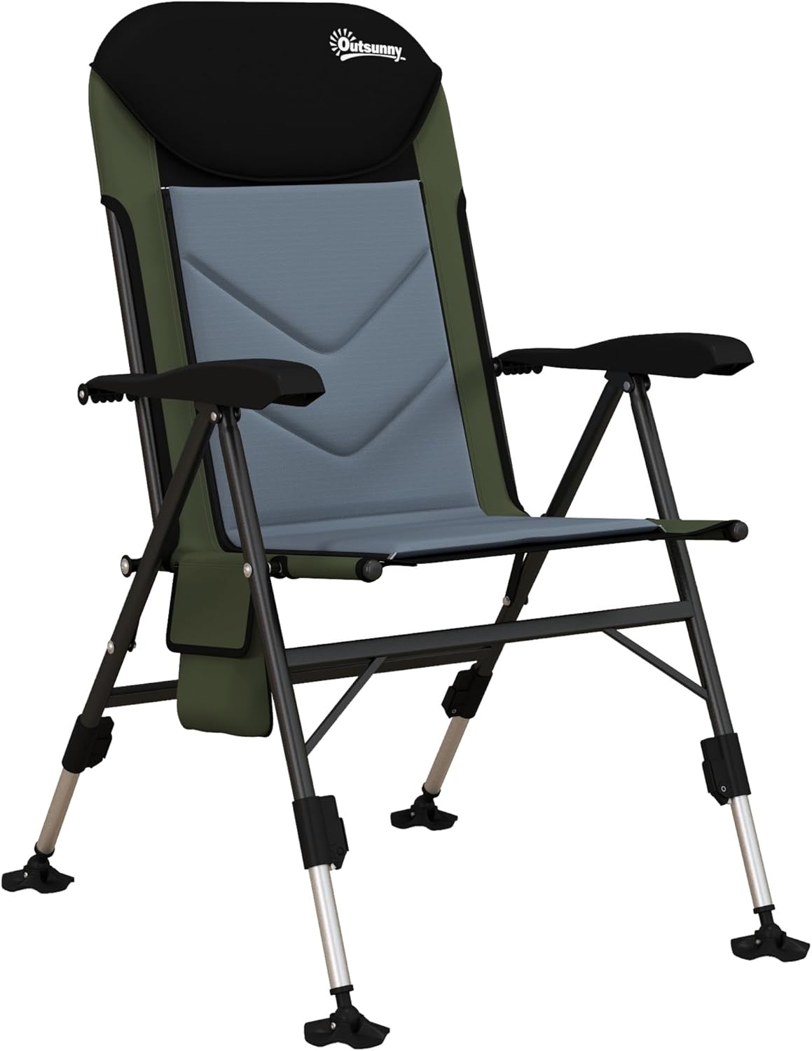 Outsunny Portable Fishing Chair, Lightweight Camping Chair with