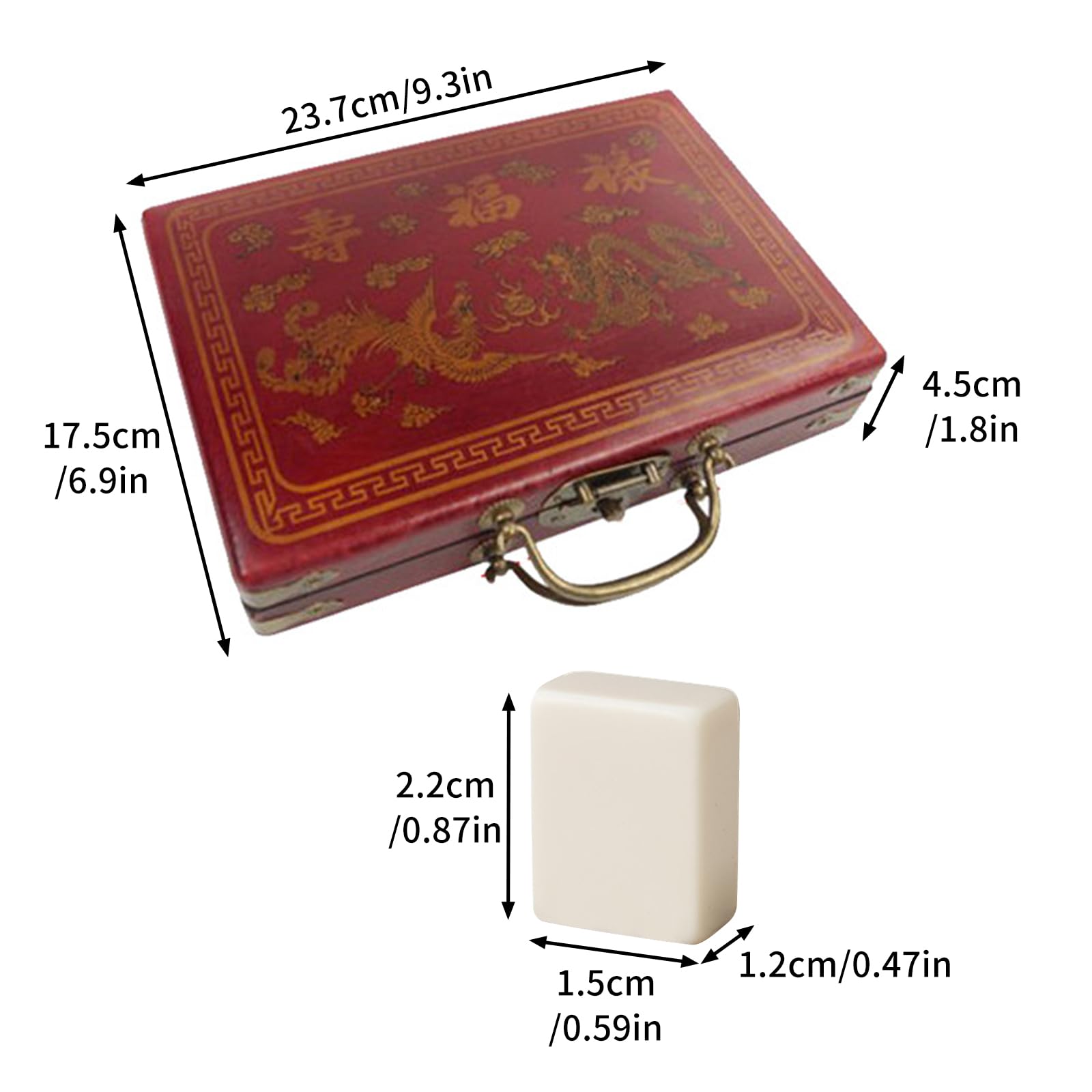 Kit De Mahjong Diamant Blanc – Jeu Complet 144 Tuiles Chinois/Japonais Riichi, Boîte En PU, Voyage/Soirée Jeux