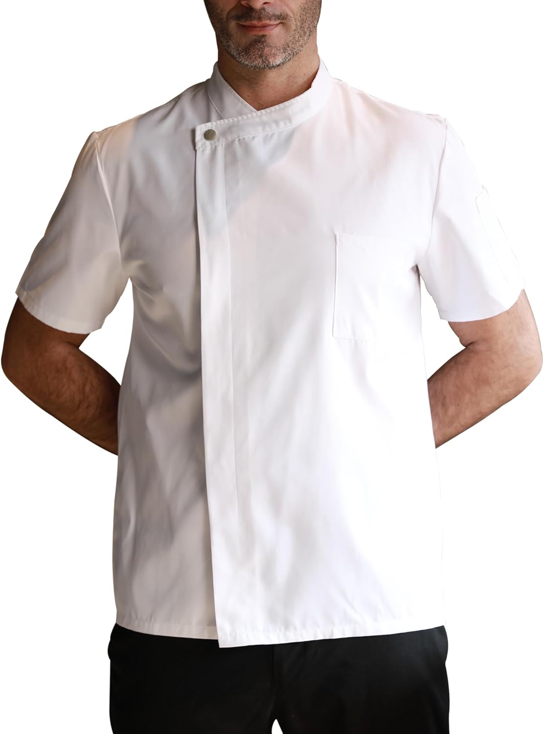 KITCHIEF Unisex Chef Coat Short Sleeve With Mesh Lightweight Chef Jacket Men Chef Uniform for Kitchen,Food Service,Bakers