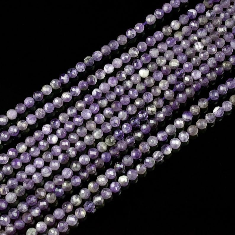 Perles améthyste naturelle facettée de 3 à 4 mm destinées aux bijoux fins - 6