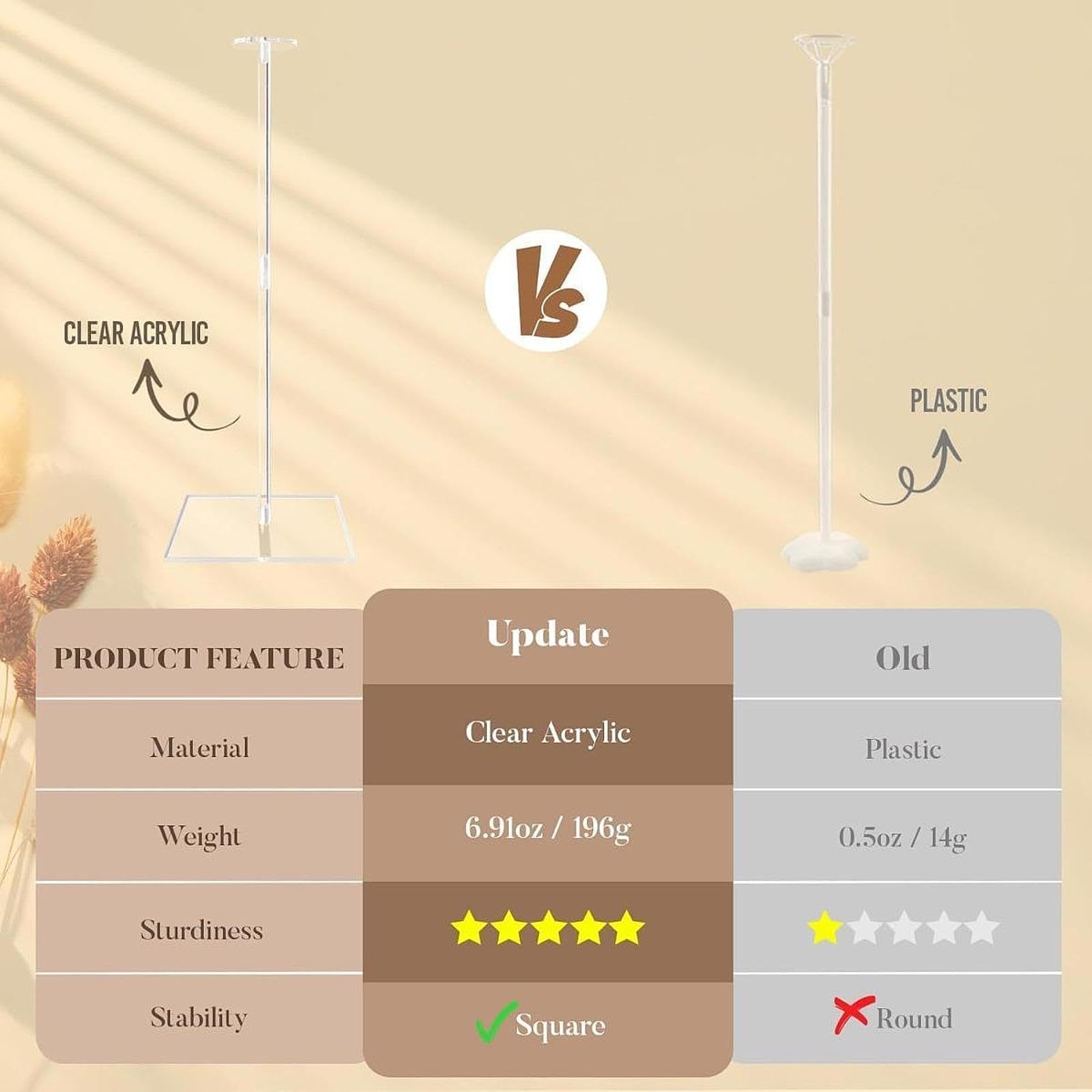 Set di 4 Supporti per Palloncini Riutilizzabili con Base per Feste di Compleanno, Ringraziamento Shower.