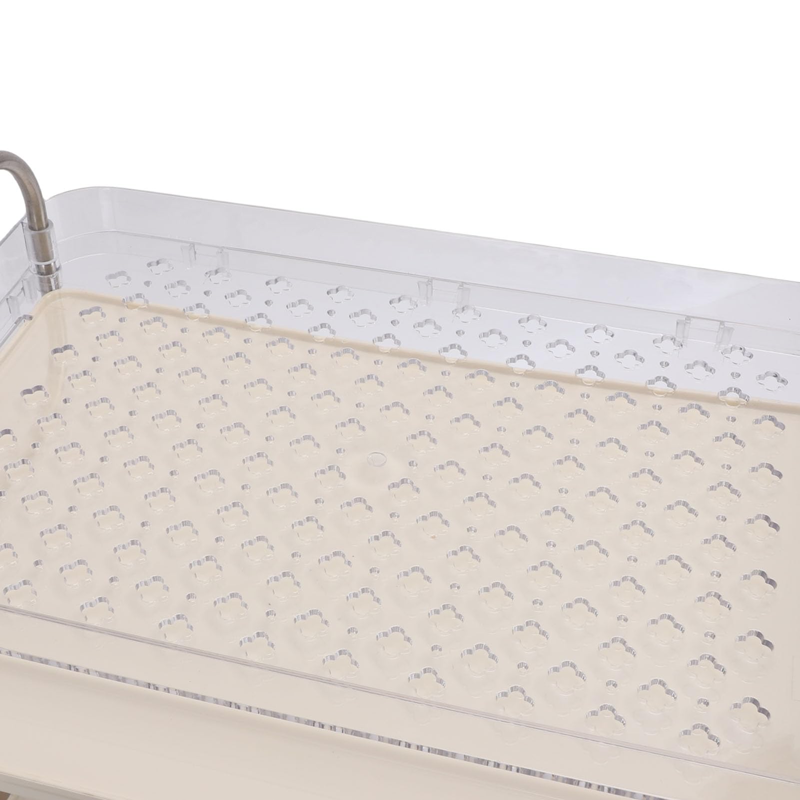 Asixxsix Kaffeetassenhalter, PET-Edelstahl-Kaffeestation-Organizer mit 2 Ebenen und abnehmbarer Abtropfschale, Tassenhalter, Ausstellungsregal für Kaffeezubehör, Gewürzdosen (Cremeweiß)