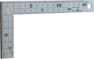シンワ測定(Shinwa Sokutei) 曲尺 厚手広巾 表裏同目 8段目盛 cm表示 マグネット付き シルバー 15cm 10435