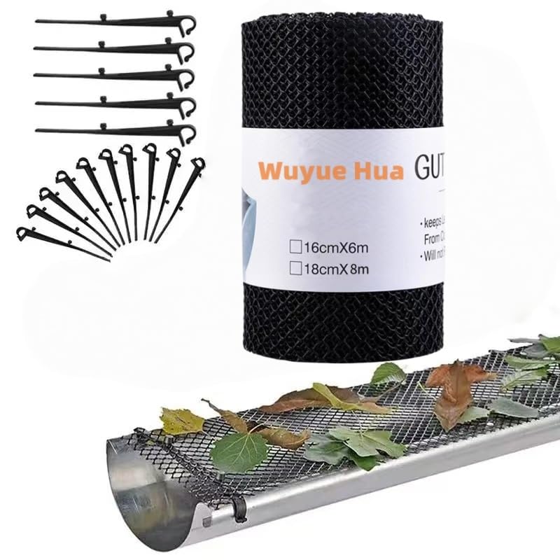 18CMX800CM Protector de canalón de plástico, protectores de hojas de malla resistentes para canalones, filtro de hojas