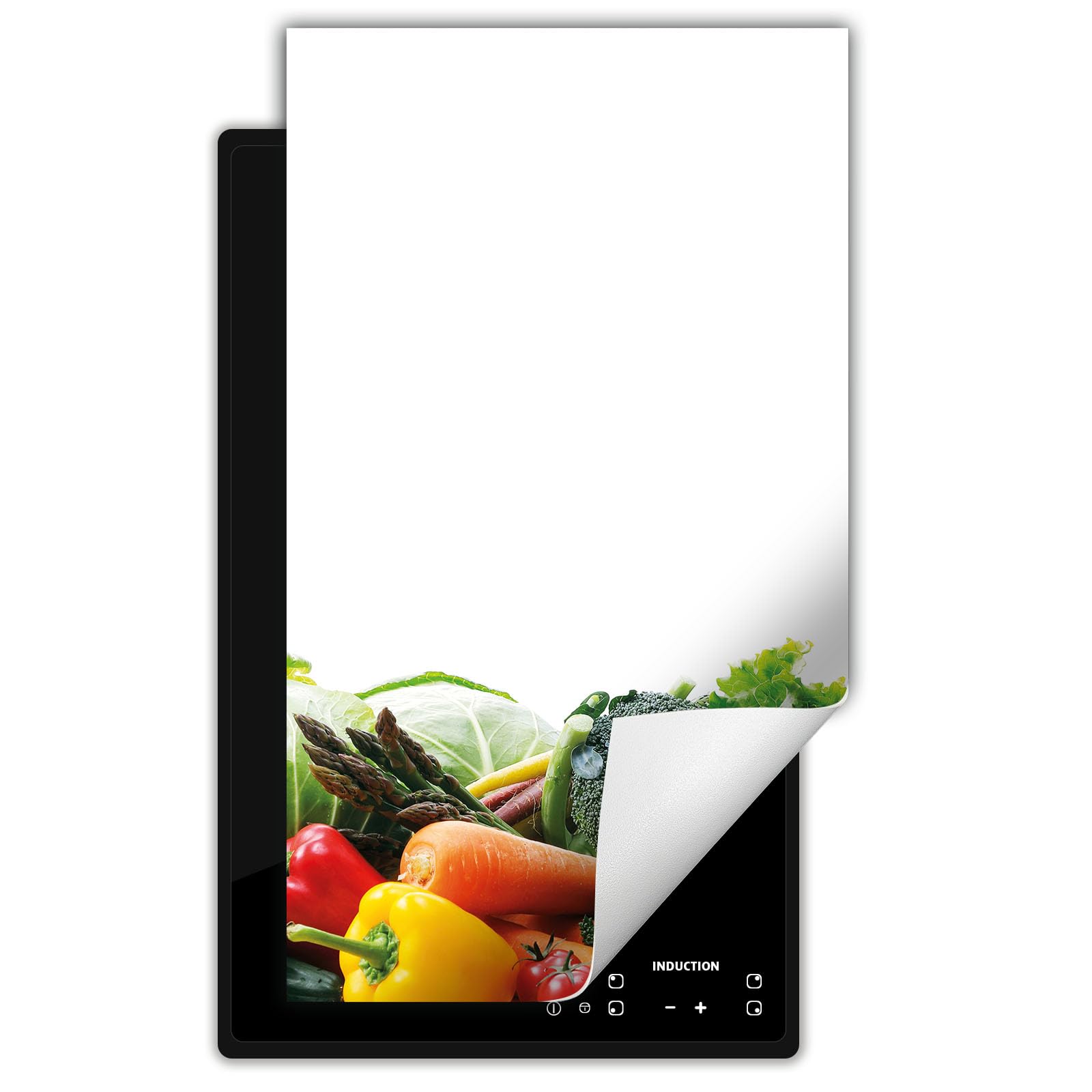 DarHaus Protector vitroceramica induccion 30x52 cm - Cubre Vitrocerámica - blanco - verduras