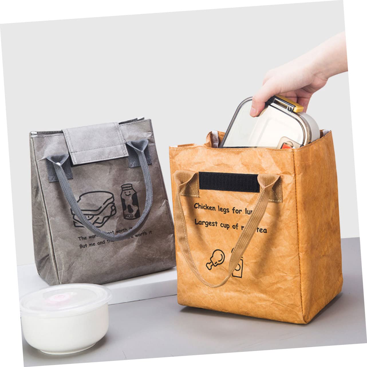 Mobestech 4-teiliges Lunchpaket Mit Wärmedämmung Isolierter Wiederverwendbarer Lunchbeutel Für Jungen Und Mädchen Erwachsene