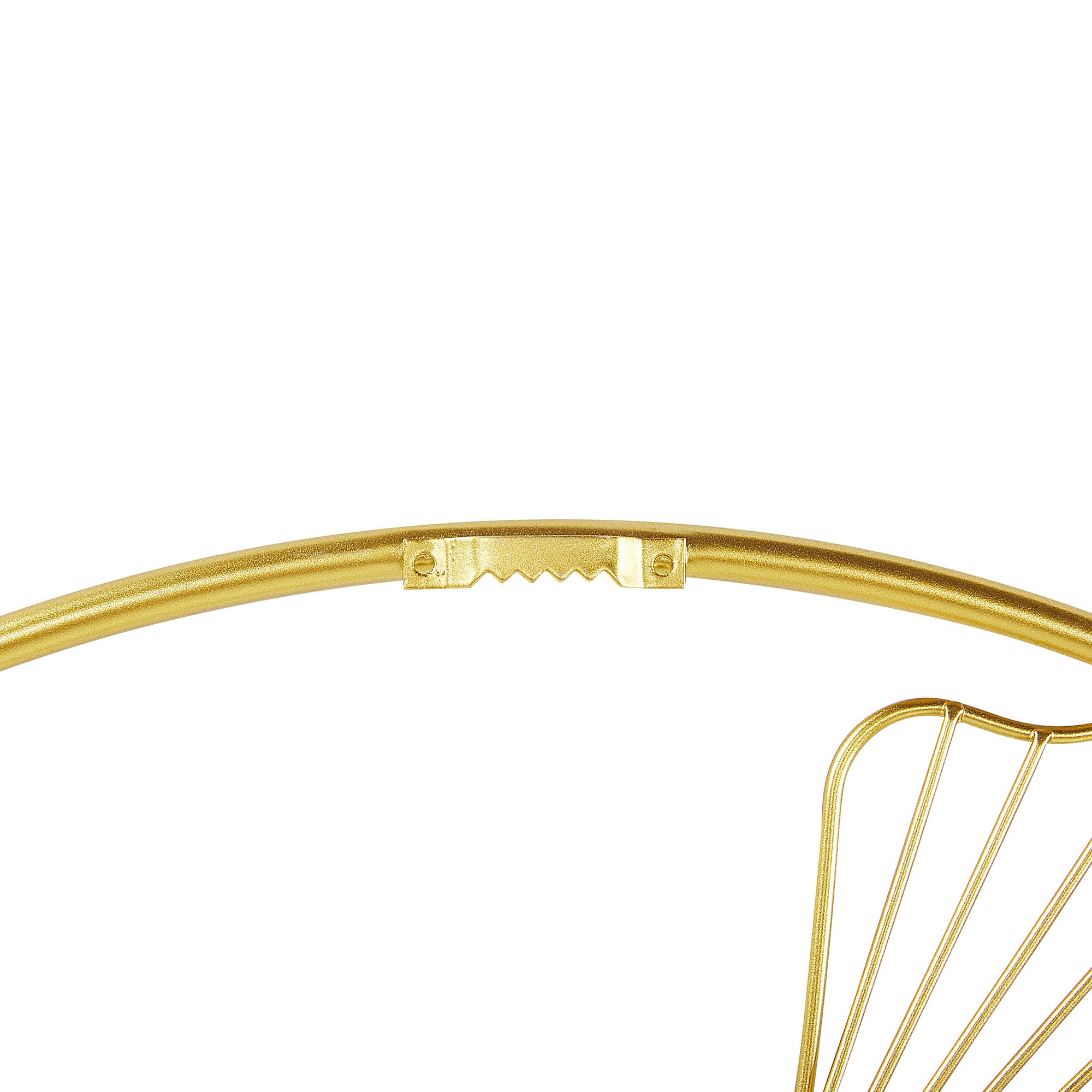 Beliani Wanddekoration Metall gold rund Ginkgo Blattmuster im Kreis 45 cm Modern Wanddeko Bismuth
