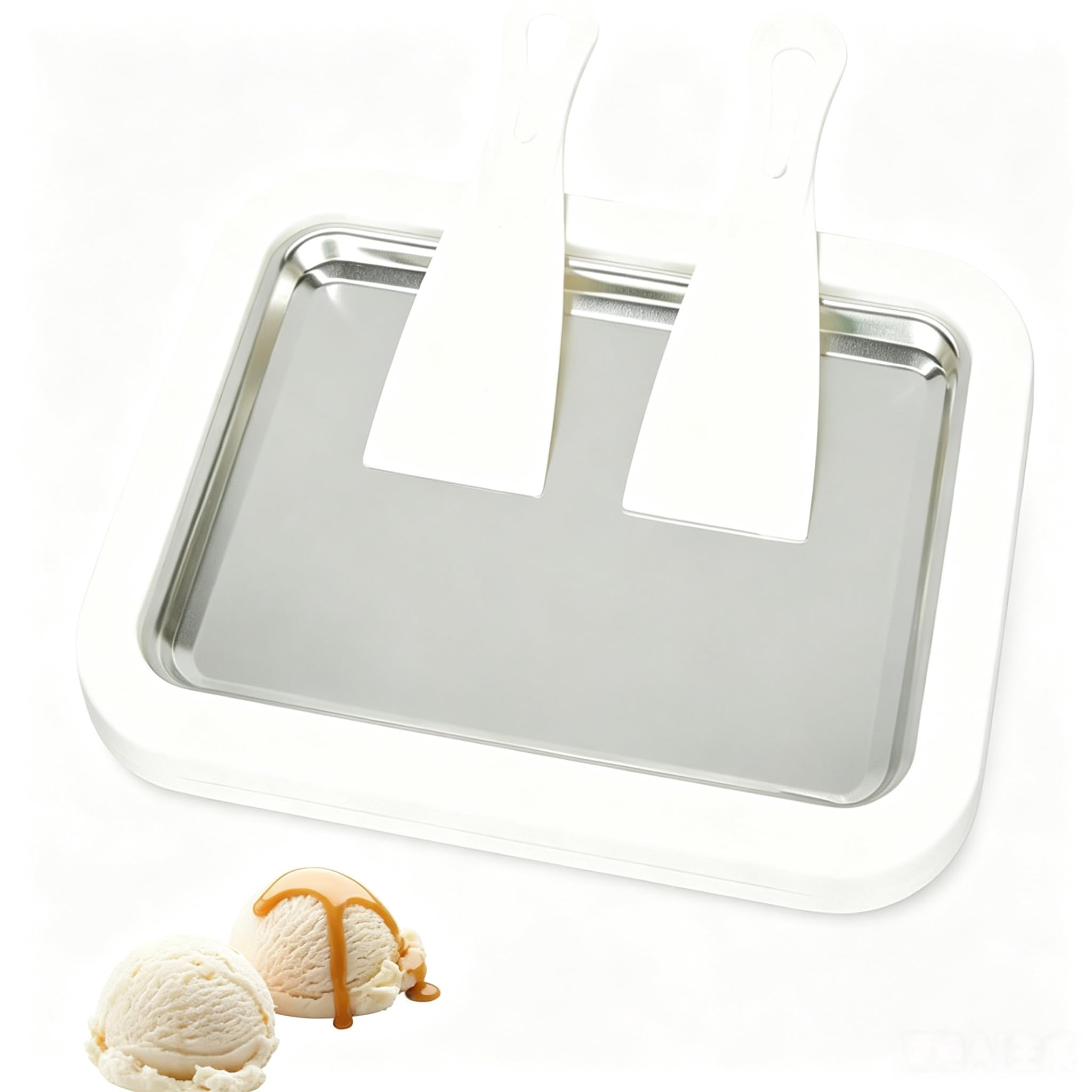 Instant Ice Cream Maker,Rolled Ice Cream Maker, Soft Serve Ice Cream maker,Perfect for Frozen Yogurt, and More! Food grade stainless steel ice cream roll machine for home us (white)-image-48