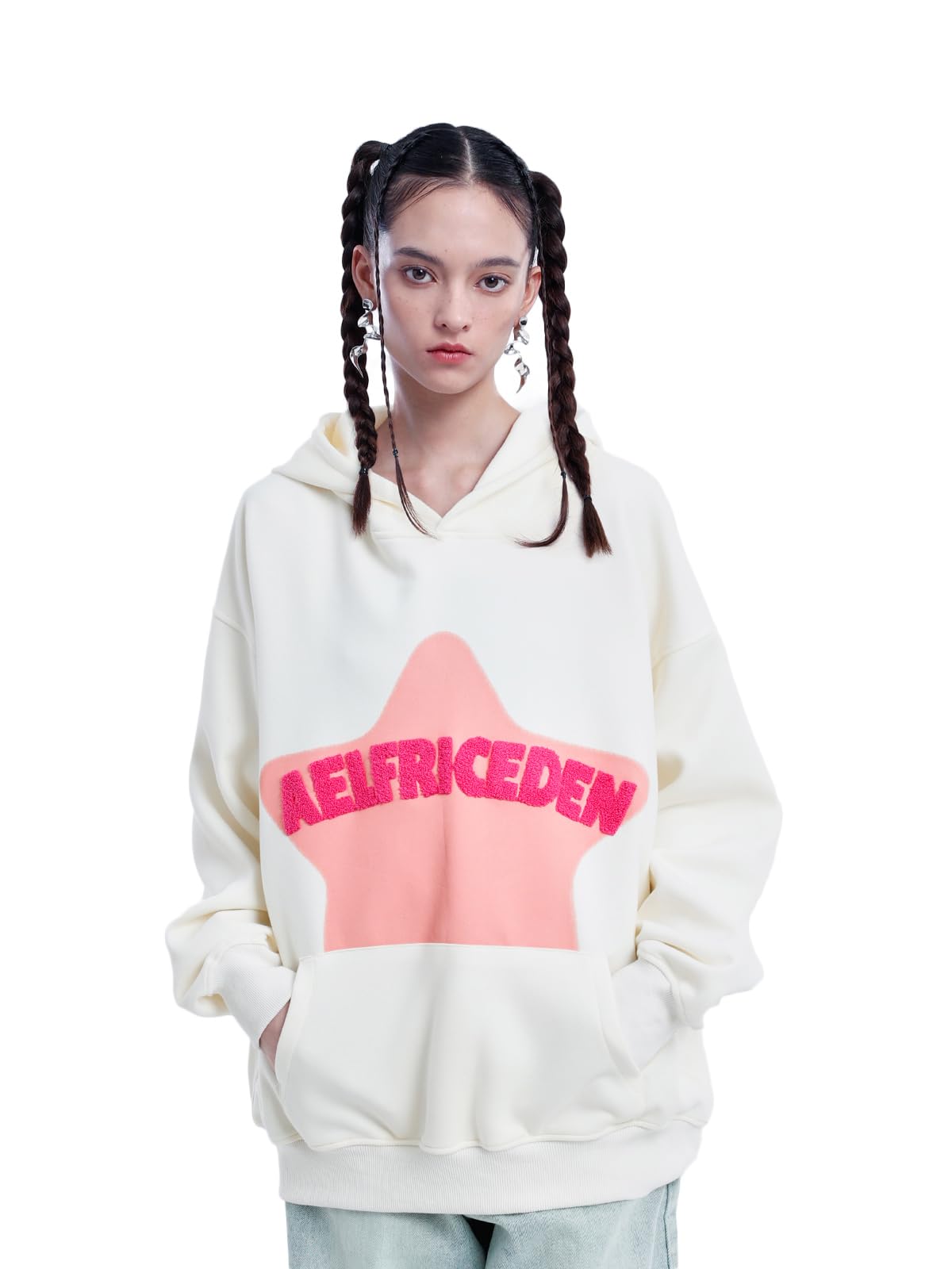 Aelfric EdenMen's Fashion Star Graphic Hoodie Vintage Oversized Zip Up Hoodies Y2k Sweatshirt Unisex Streetwear Hooded