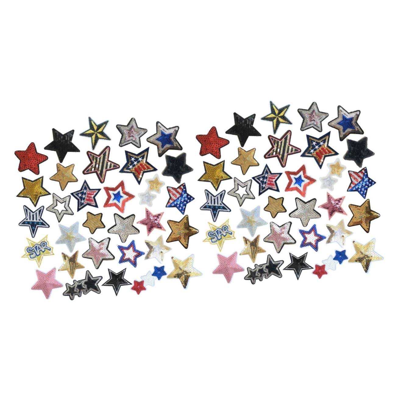 STOBOK 62pezzi Toppe Adesive Paillettes Forma Di Stella Applicazioni Ricamate Per Giacche Jeans Borse e Progetti Creativi Stile Misto