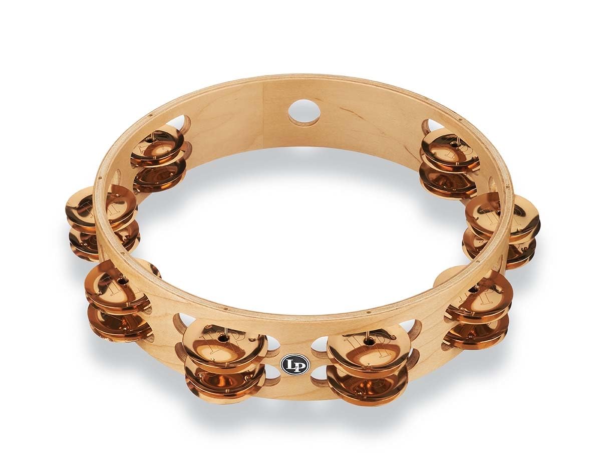 Latin Percussion Pro 10 tamburyn, brąz, podwójny rząd (LP380B-BZ)