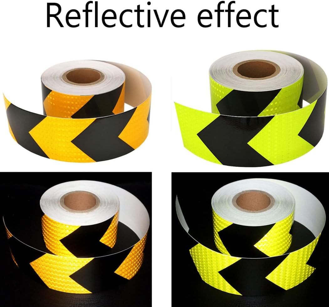 Bande réfléchissante, bande réfléchissante autocollante multicolore (jaune + noir B)