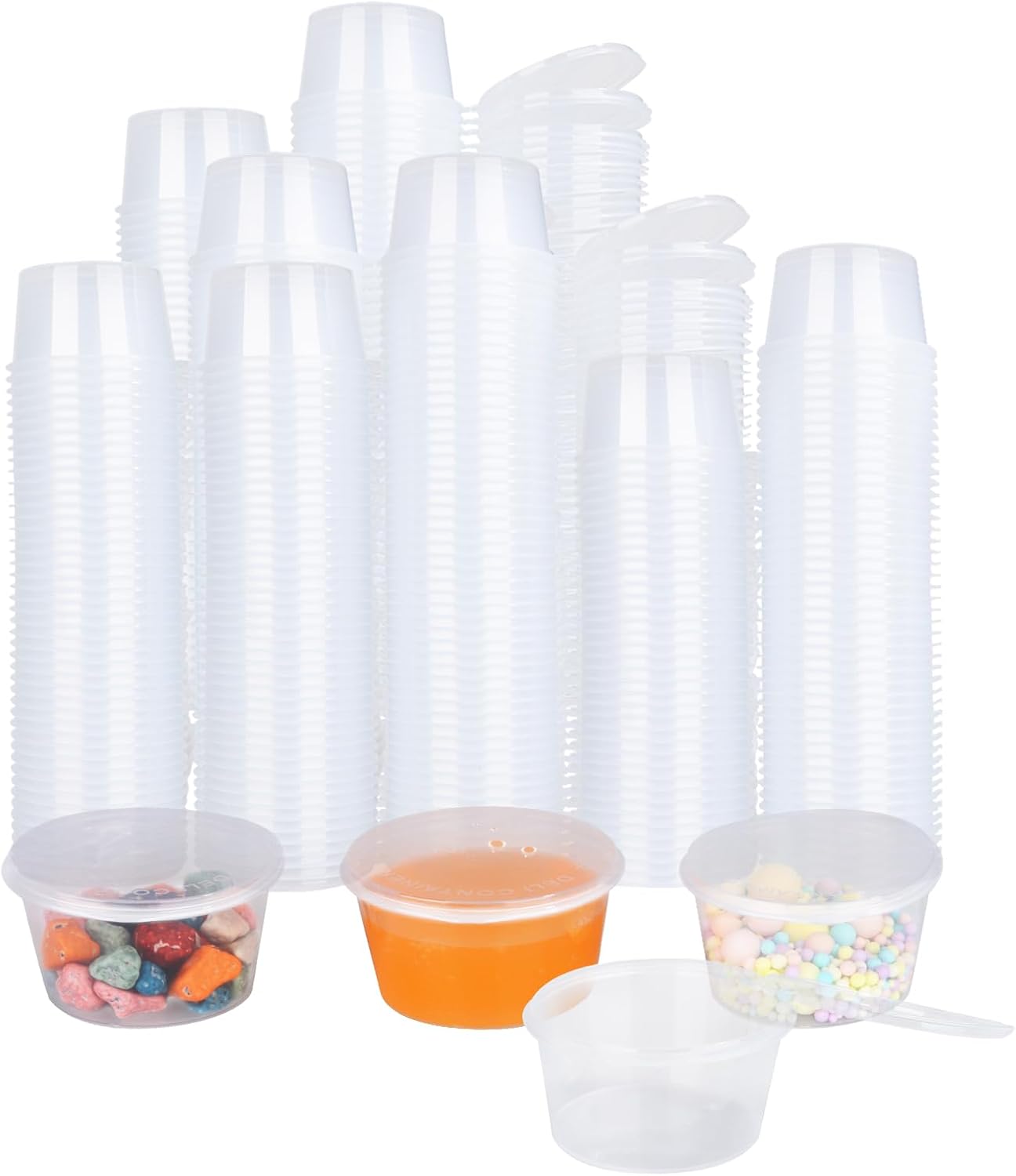ABuff 200PCS 4 oz Small Plastic Containers with Lids, Jello