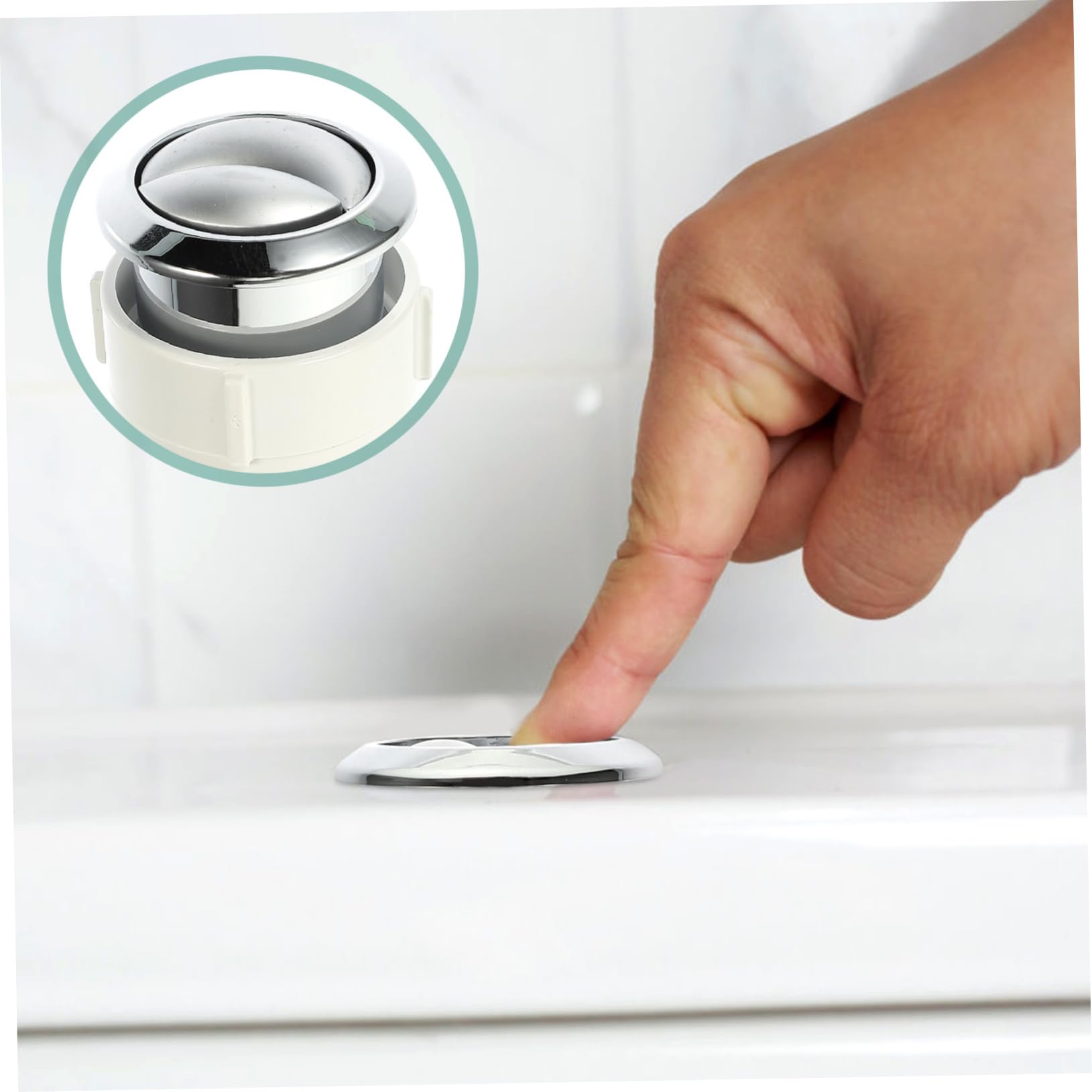Cabilock 2pièces Bouton Poussoir Pour Réservoir De Compatible Modèles Argenté Diamètre Installation Mécanisme Économique Et Pratique Pour Salle De Bain