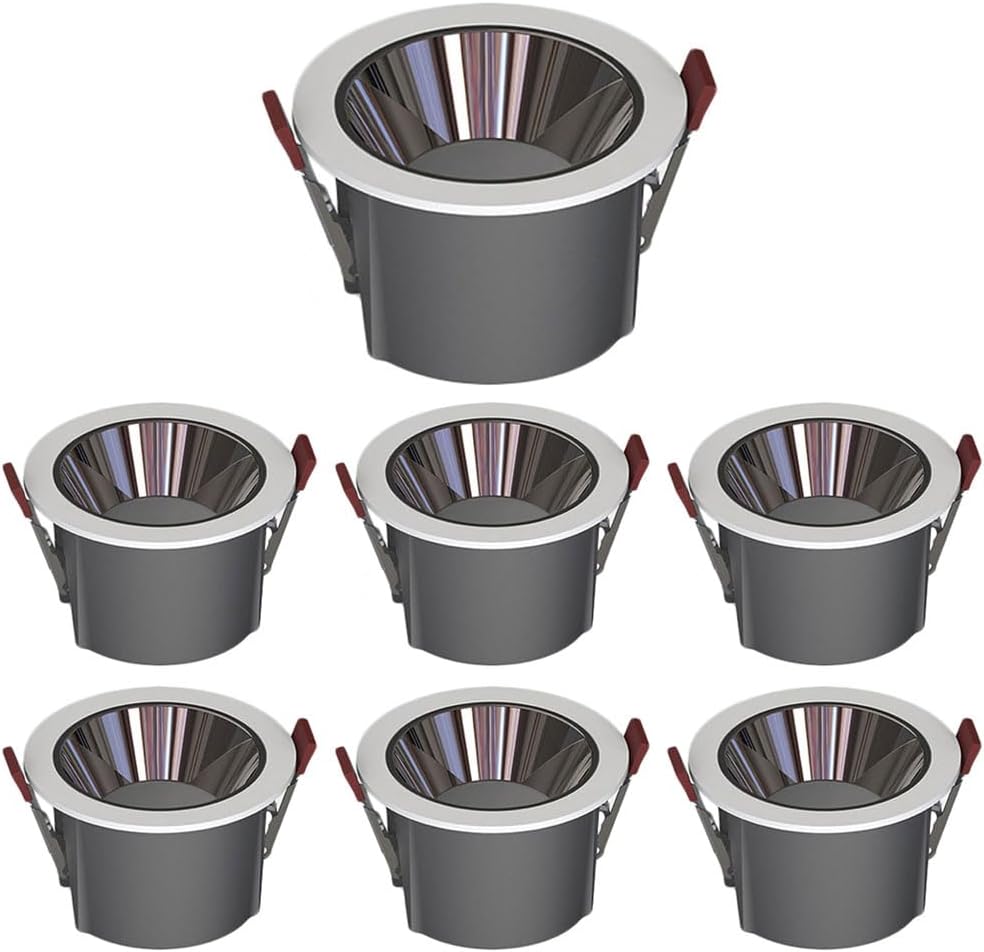 3 Light Colour Temperatures 3000K 4000K 6000K Dimmable Spotlight, Aluminum LED Recessed Lighting Fixture, 10W LED Recessed Downlight, Living Room LED Recessed Lights 7 Pcs