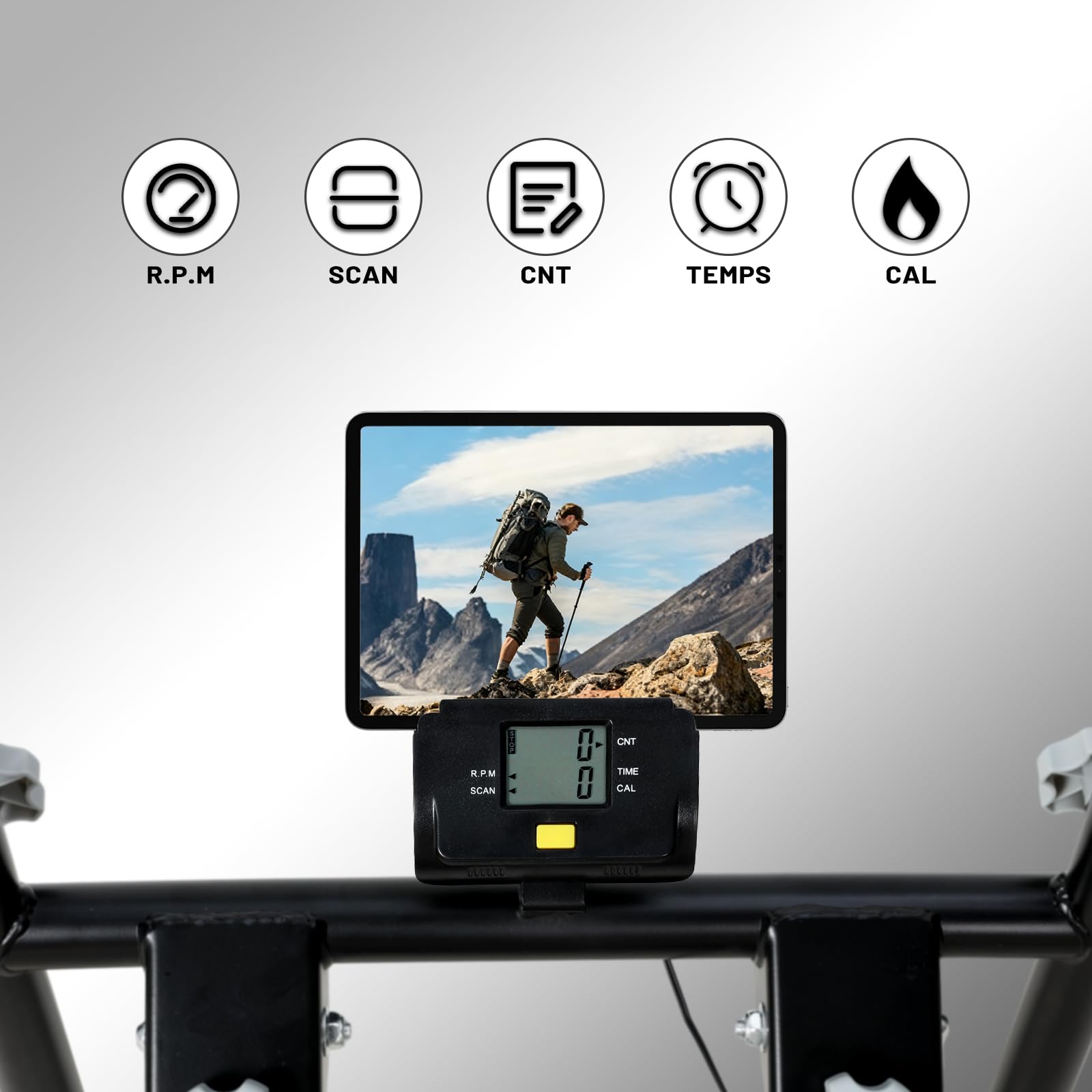 Stepper Escalier, Stepper Fitness Appartement avec Guidon/Pédale Réglable 3 Niveaux, Vertical Sport Escalader Entraînement Complet avec Ecran, Stair Steppers Climber Compact Noir Charge 100KG