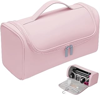 Travel Case Compatible with Dyson/Shark Flexstyle,PU waterproof Portable Travel Pouch with Hanging Hook, Carrying Case Compatible for Dyson/Shark Airwrap Flexstyle Complete Styler (Black)