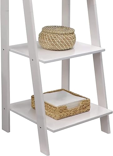 Miniatura 5 de Adeptus Escalera de 5 estantes, hecha de madera maciza (blanco)