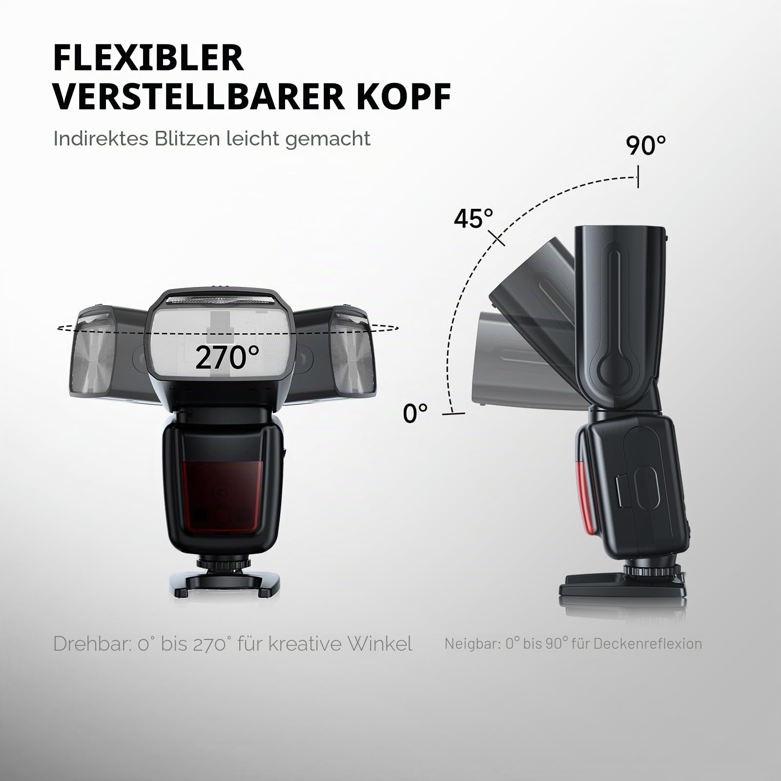 PHOTOOLEX Blitz Flash Speedlite für Canon Nikon Sony Panasonic Olympus Pentax Fujifilm Sigma Minolta und Andere DSLR Digital SLR Film SLR Kameras und Digital Kameras mit Single-Kontakt Hot-Schuh