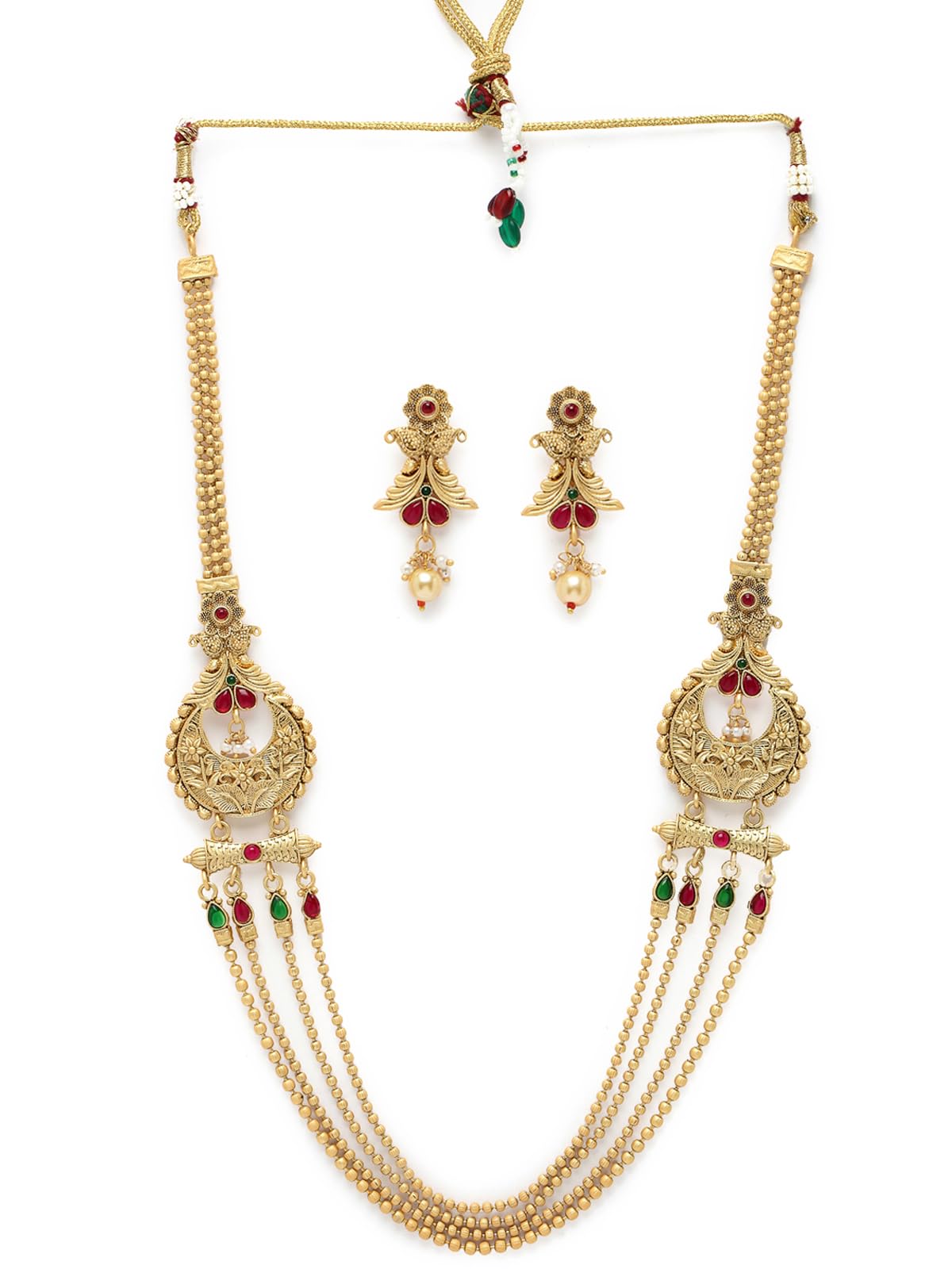 Sukkhi Impressive Gold Plated Rani Haar Long Multistring Necklace Set And Earring | Jewellery Set For Women (NS105725) (B0CBBBX3WF) Amazon Price History, Amazon Price Tracker