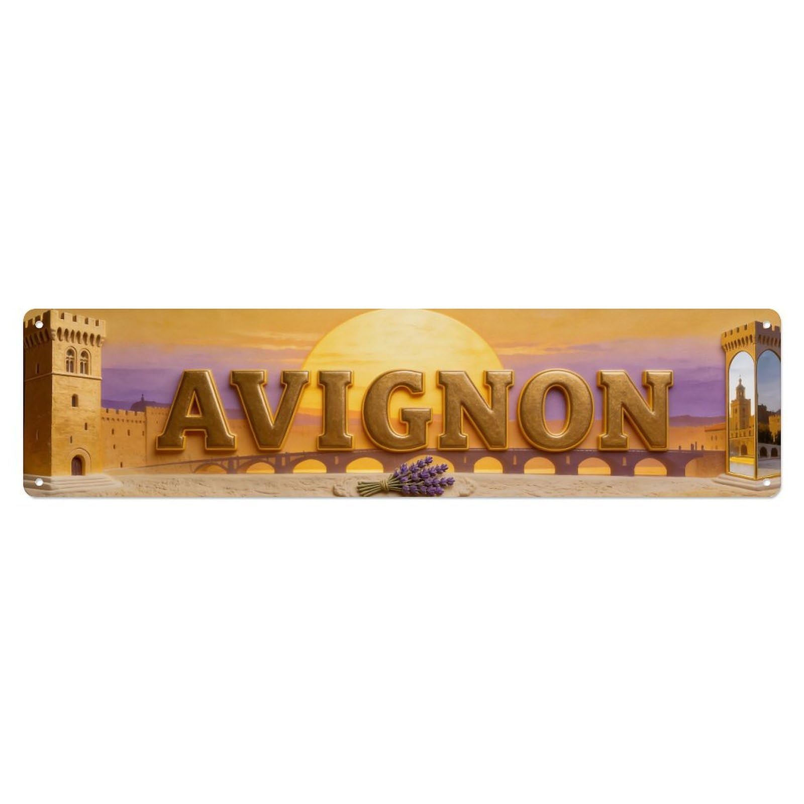 Metal Tin Sign Avignon France Retro