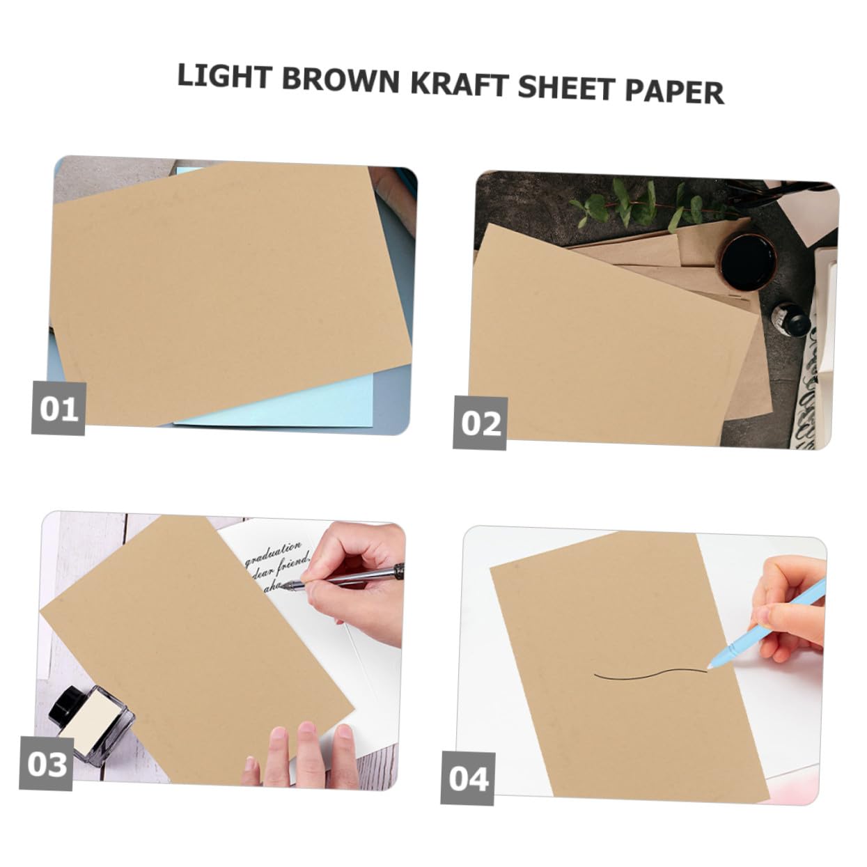 VILLFUL 100 Blätter Briefpapier Aus Dickem Kraftpapier 160 G/m² Stabiles Vintage-schreibpapier Für Büro Dekoratives Briefpapier Zum Gestalten Und Verpacken Vielseitig Einsetzbar Für