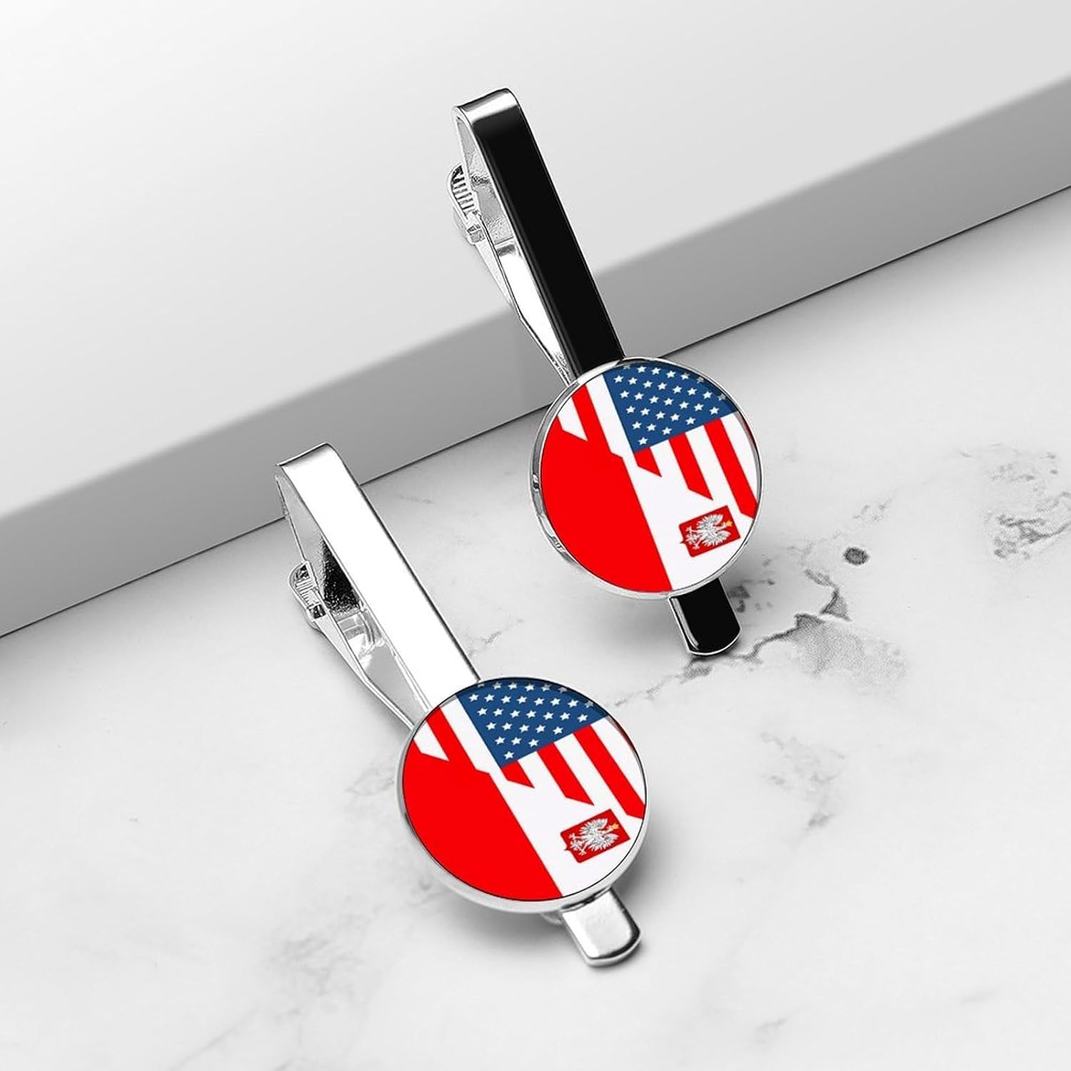 Polish Americans-Flag Tie Clip Fashion Jewelry Necktie Pin for Wedding Busiess Office Accessories