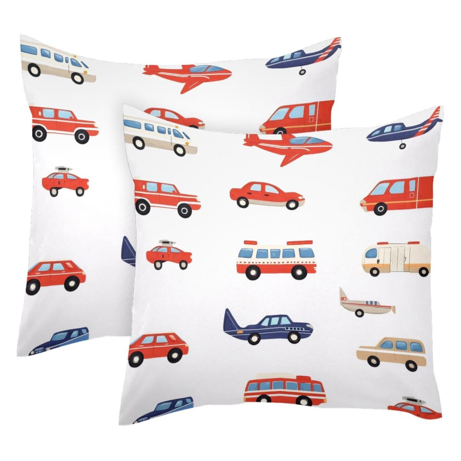Housse de coussin velours 50x50 décoration voiture et voyage lot de 2