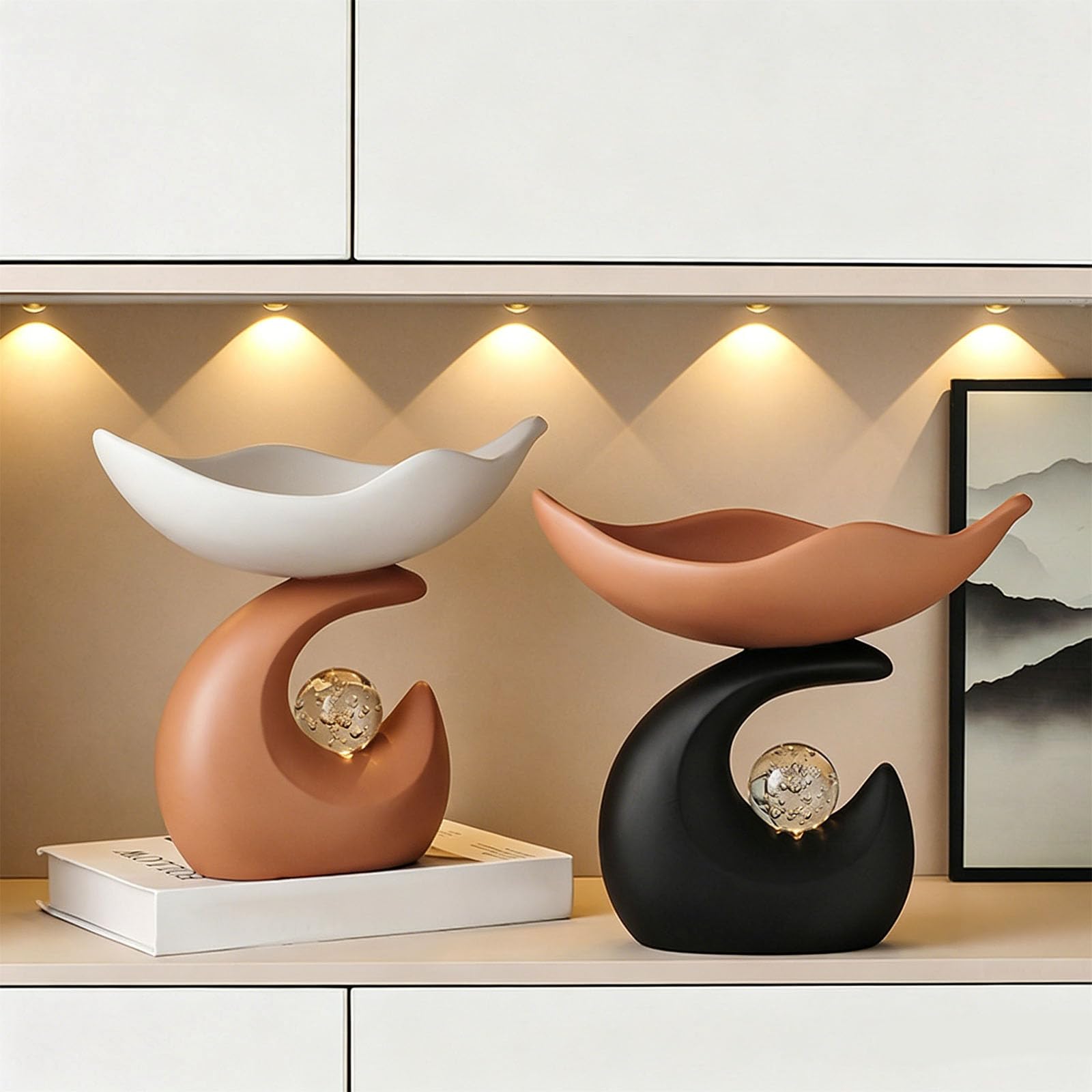 Vassoio portachiavi con decorazione a in vetro per chiavi, gioielli e piccoli oggetti Ciotola decorativa moderna in resina per tavolo d ' ingresso e spazio abitativo, regalo degno un articolo