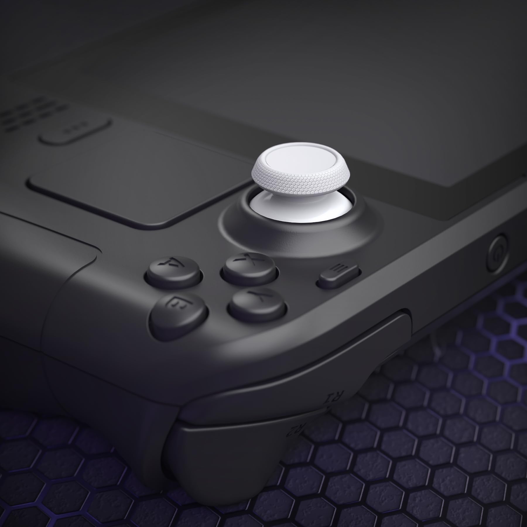 eXtremeRate Joysticks Reemplazables para Steam Deck LCD/OLED Sticks Palancas Analógicos con Función Táctil Original, Diseño de Textura Antideslizante Thumbsticks para Steam Deck OLED/LCD (Blanco)