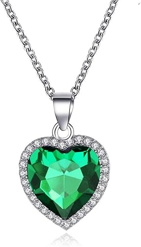 Titanic - Collar de corazón del océano, collar clásico de corazón del océano, collar con colgante de corazón de zafiro pequeño, collar Titanic,