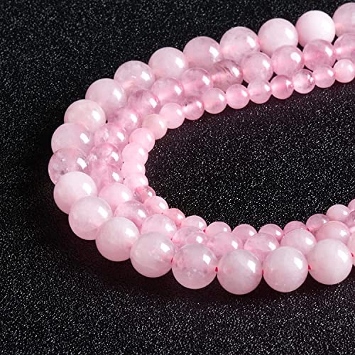 Image of 51pcs Natural Beads Round Gemstone Rose Quartz Beads Loose Beads 8 MM || Crystal Loose Gemstone Emerald Cut Pink Rose || Reiki || Feng Shui || गुलाबी स्फटिक