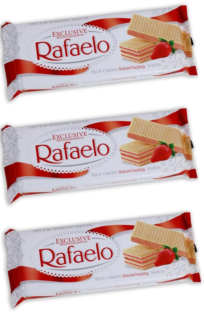 Rafaelo Rich Cream Strawberry Wafer Biscuits, 3 x 150g Each (B0DF5GVGM4) Amazon Price History, Amazon Price Tracker