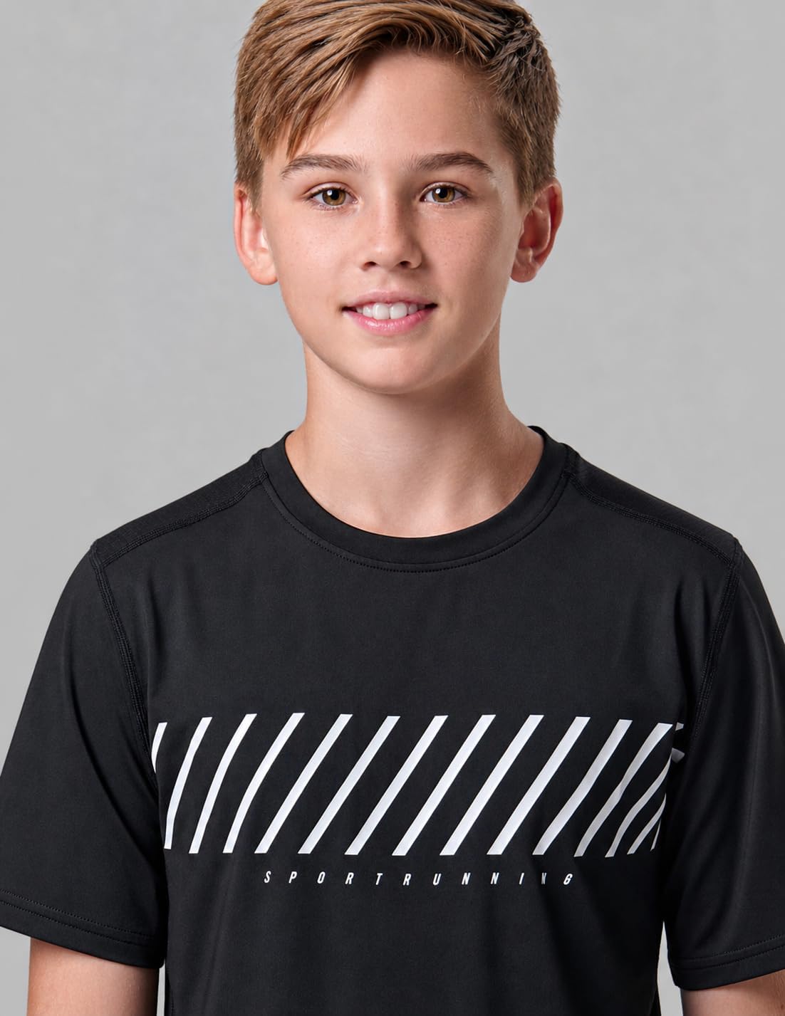 5 Pack Boys Athletic T Shirts, Youth Kids Dry Fit Short Sleeve Tees Performance Tops Activewear Clothing Bulk
