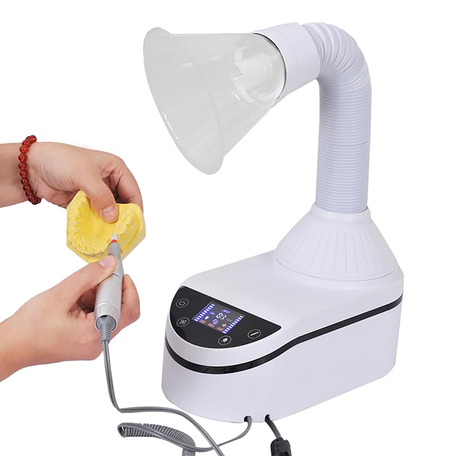 Aspirapolvere per Collettore di Polveri Dentali da 230 W,Aspiratore per Polveri per Unghie,Aspirapolvere Portatile Potente A LED, Touch Screen/Regolazione A 3 velocità/Luce A LED