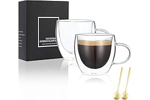 Espresso Glasses Set of 2: Double-Walled Artisanal Delights