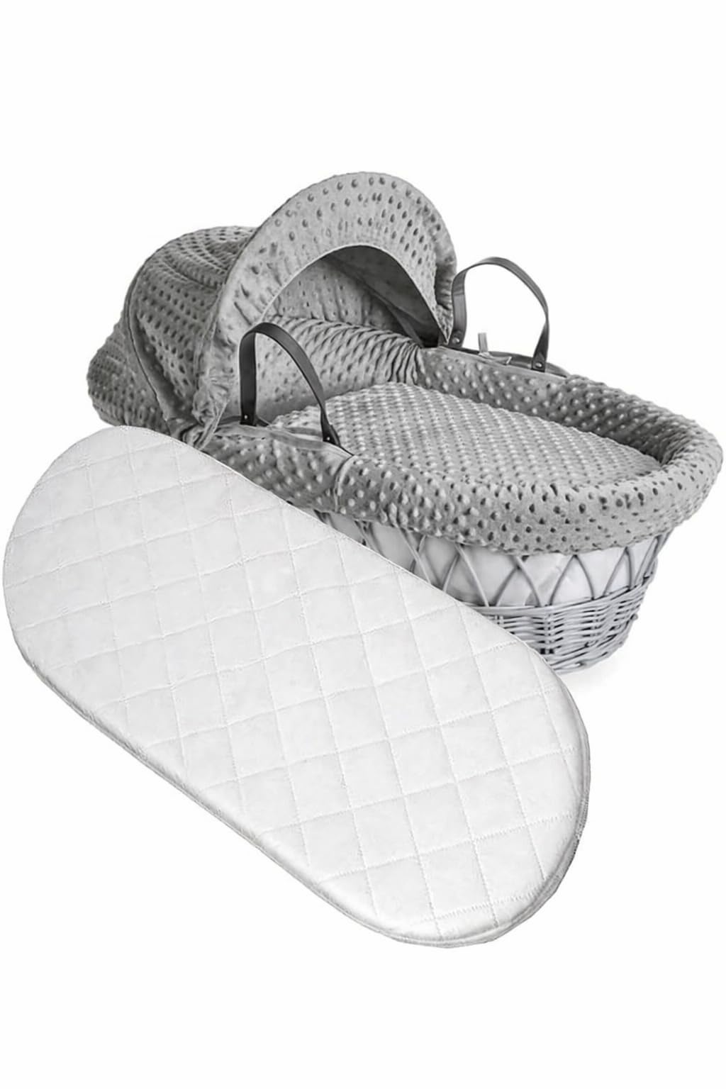 Microfibre Hypoallergenic Quilted Baby Fully Breathable Mattresses Will Fit the Boori Oasis Stokke Oval Mamas & Papas and Mothercare Moses Baskets (66 x 30 x 3.5 cm)