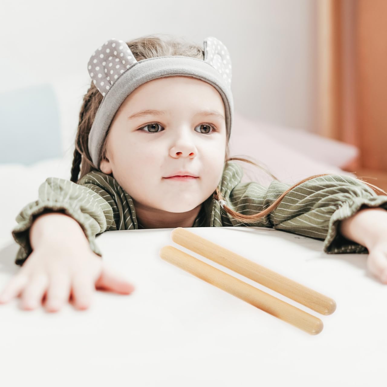 Vaguelly 6 Stück Klanghölzer Rhythmusstöcke Set Klangholz Instrument Holz Klangstäbe für Schlagzeug Bands Musikunterricht 20cm