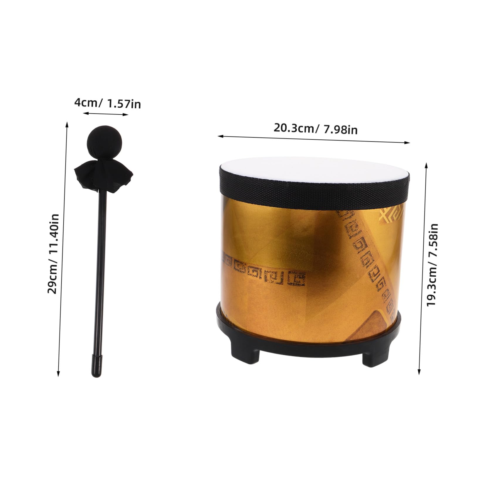 Floor Tom Strumento Orff per Educazione Musicale Precoce Percussione con Bacchette Giocattolo Didattico per Età Prescolare