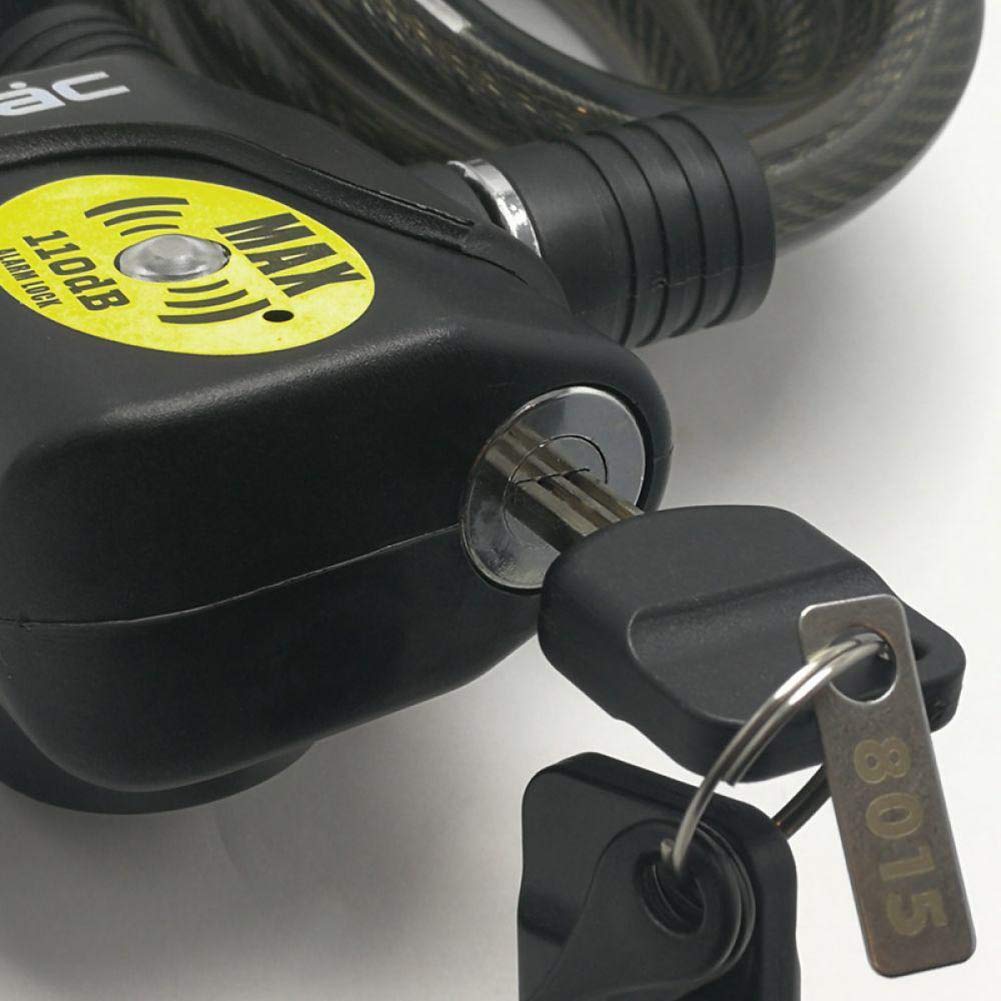 Fahrradschloss Alarm, Alarmlautstärke 110 dB, wasserdichte kettenschloss,für Fahrradmotorräder Tore Zäune Glastüren
