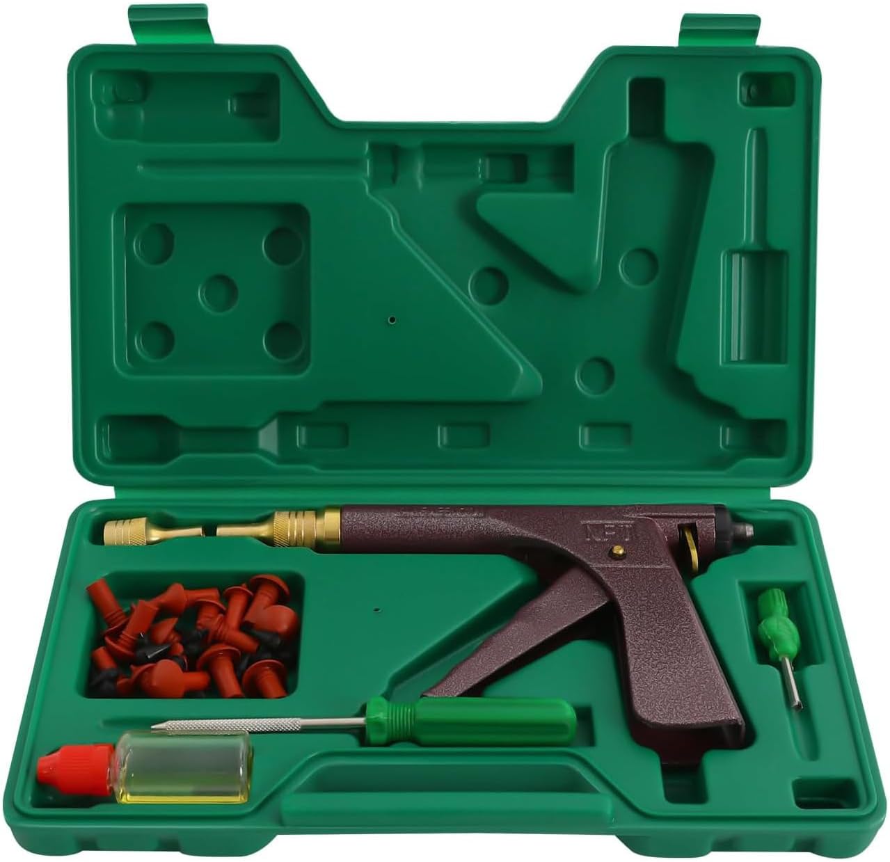 Tire Repair Kit, Tire Plug Kit Heavy Duty Professional, The Rapidplug Tire Plug Kit, with Mushroom Plug for Tyre Punctures and Flats on Cars,Green