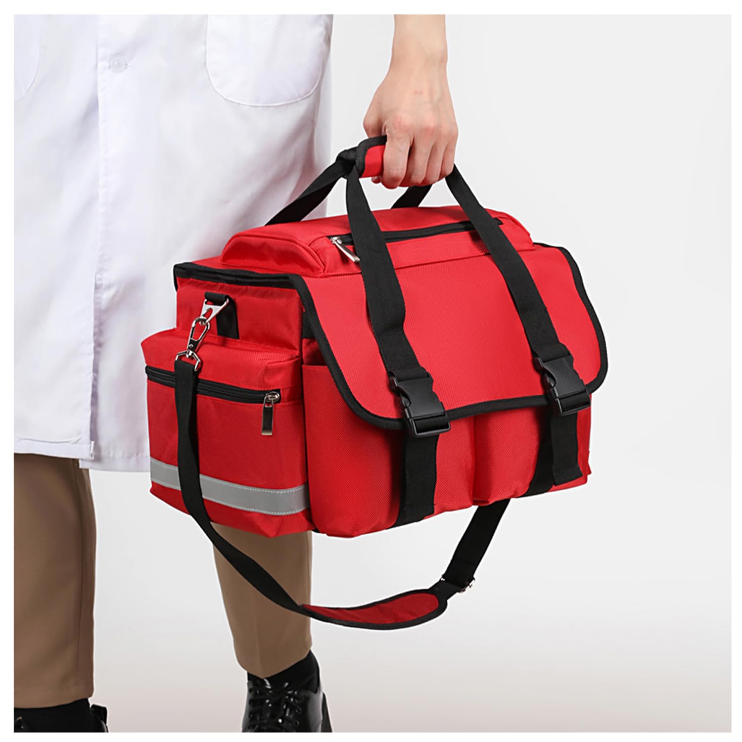 Be-Better Bolsa vacía profesional de primeros auxilios, 12 x 17 x 11 pulgadas, transportador de primeros auxilios EMT para paramédicos y kit de suministros médicos de emergencia, ligera y duradera